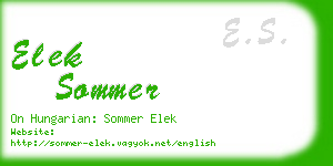 elek sommer business card